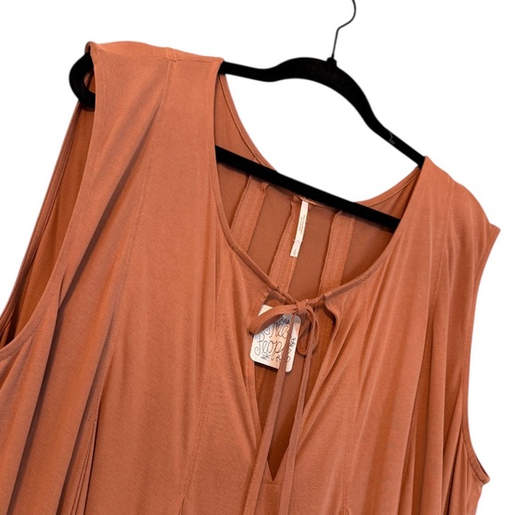 Free People 2-Piece Sasha Lounge Set Flowy Tunic Top & Flare Pants Brown L - Picture 6 of 11